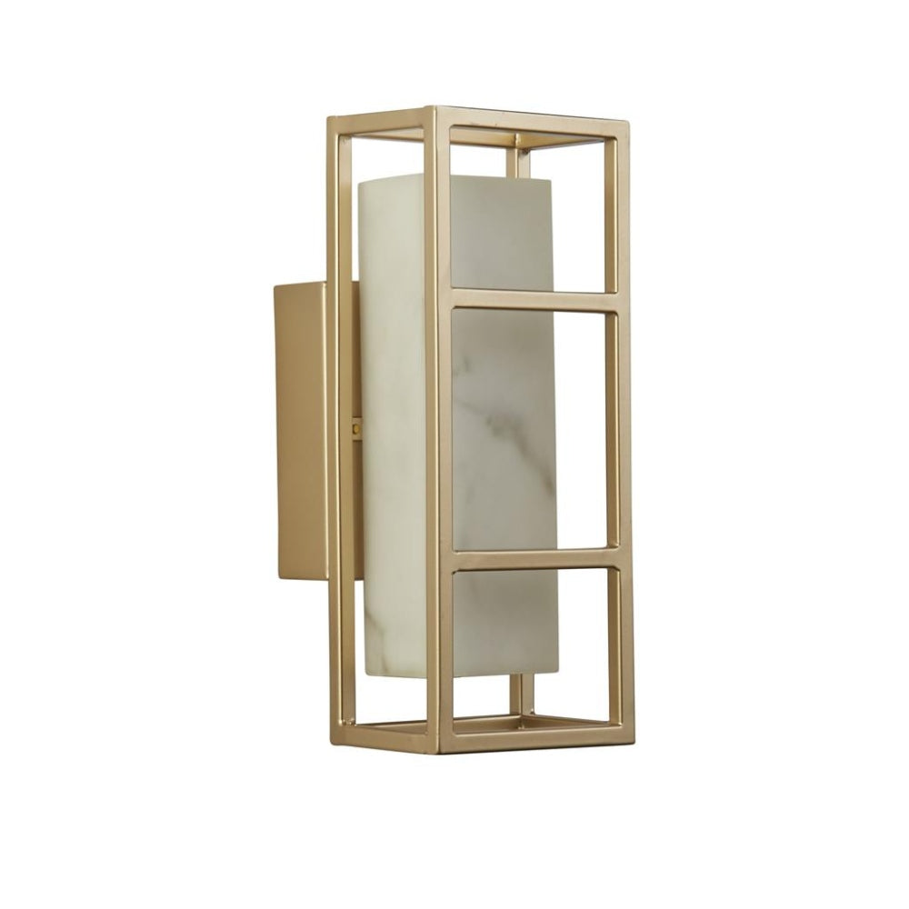 Mirage Matte Gold and Marble LED IP44 Wall Light