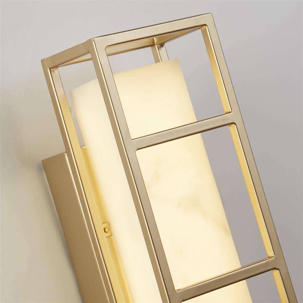 Mirage Matte Gold and Marble LED IP44 Wall Light
