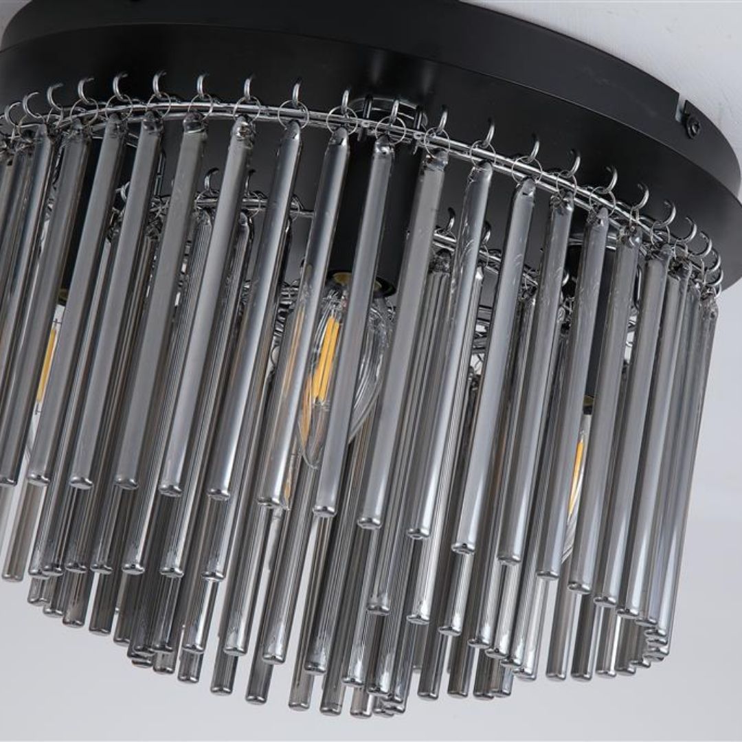 Swizzle 5-Light Matte Black Flush Ceiling Light