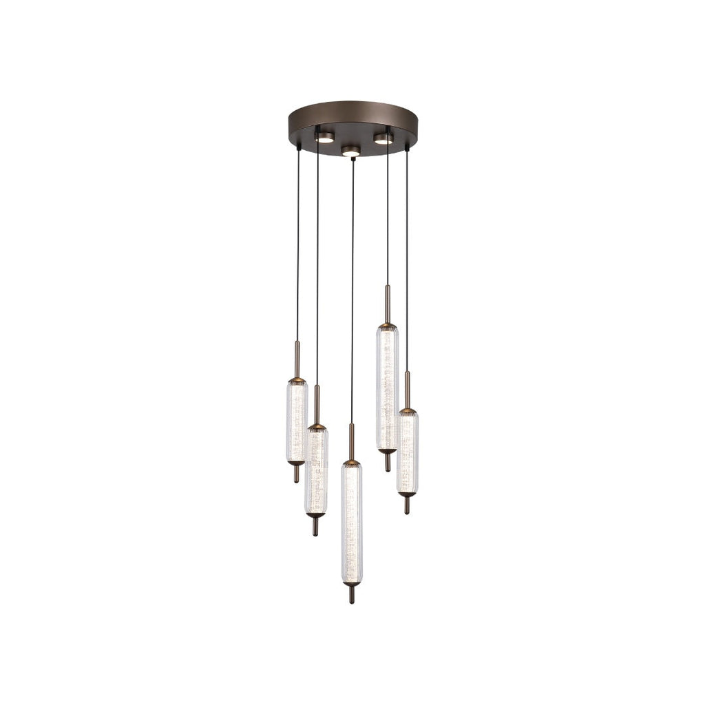 Cattail 5-Light Neutral and Clear LED Pendant