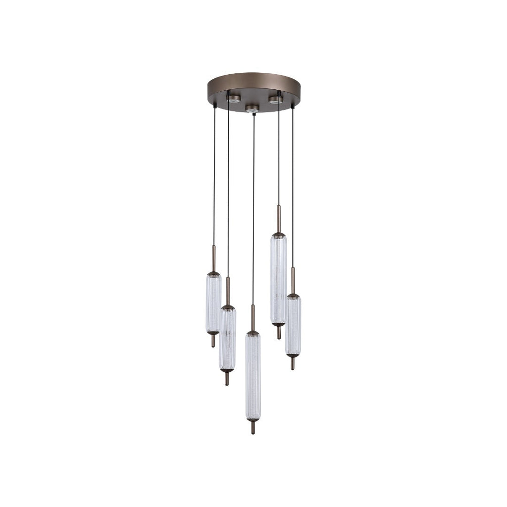 Cattail 5-Light Neutral and Clear LED Pendant