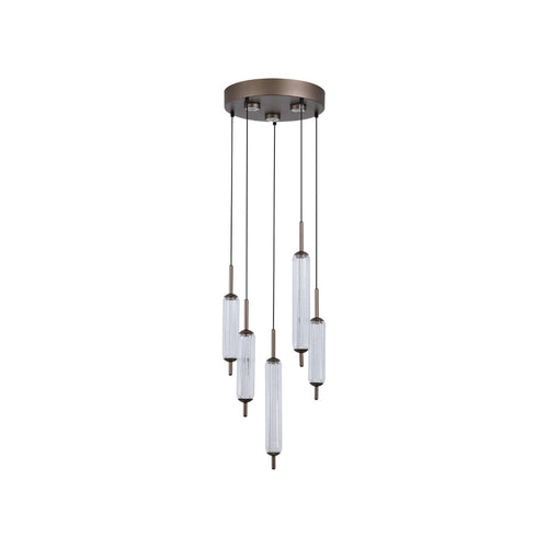 Cattail 5-Light Neutral and Clear LED Pendant