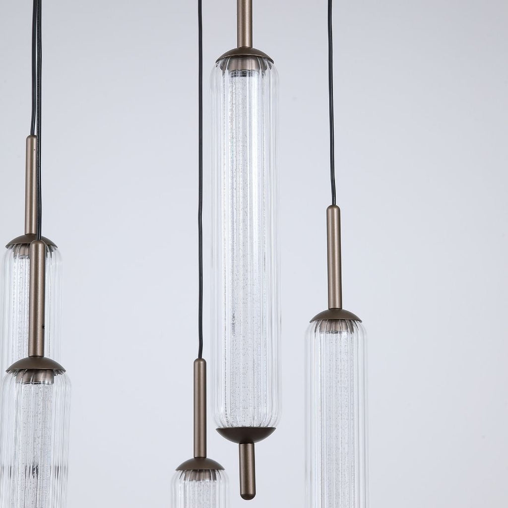 Cattail 5-Light Neutral and Clear LED Pendant