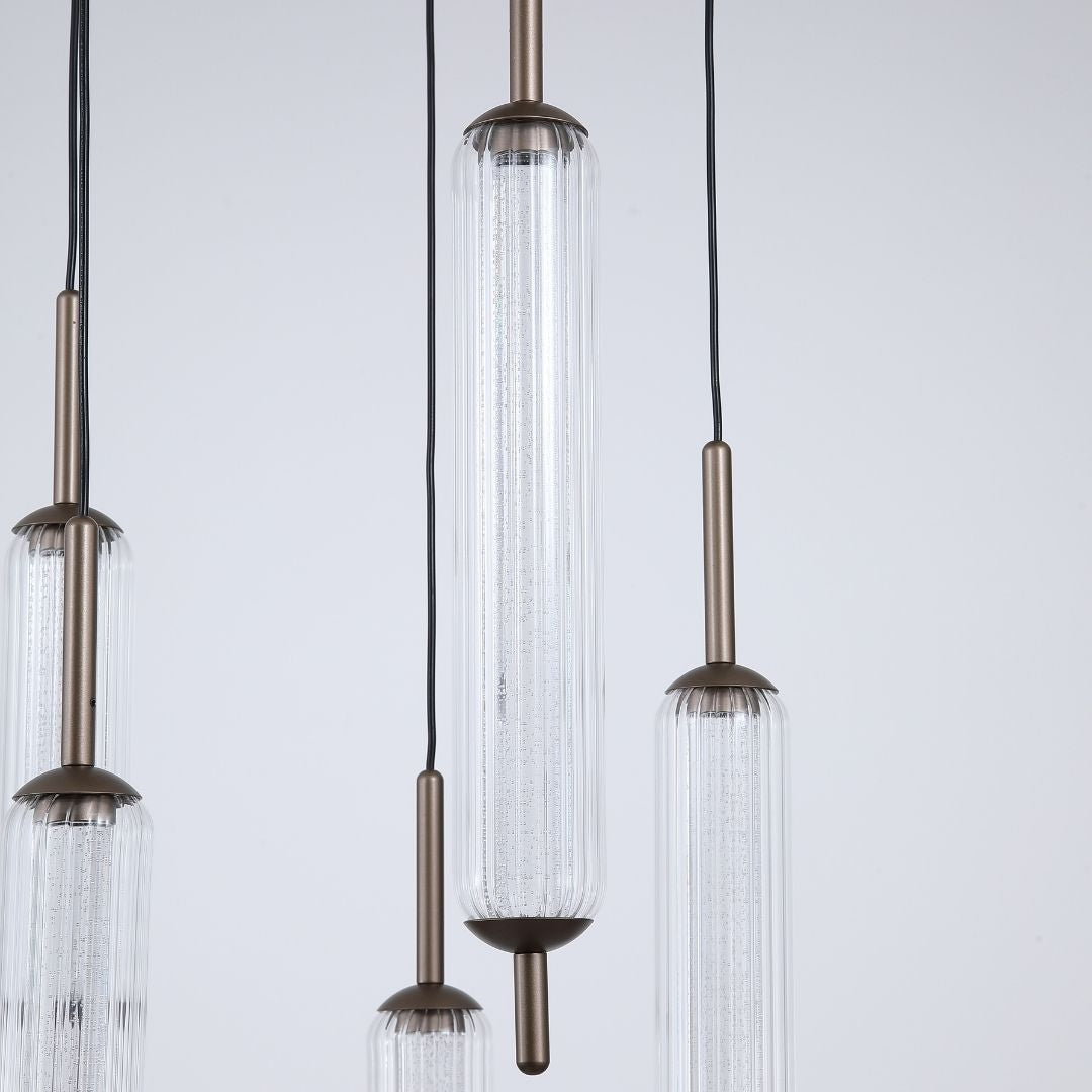 Cattail 5-Light Neutral and Clear LED Pendant