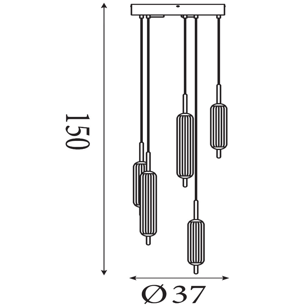 Cattail 5-Light Neutral and Clear LED Pendant