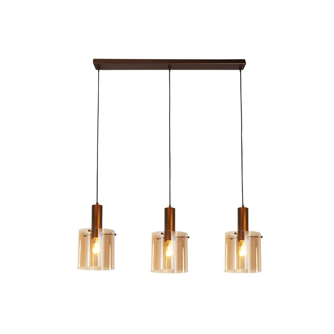 Sweden 3-Light Brown Bar Pendant