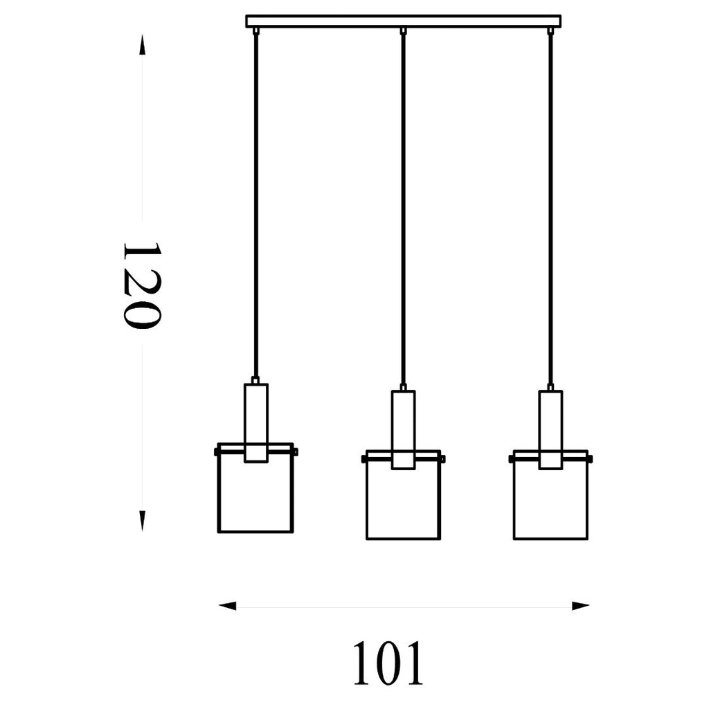 Sweden 3-Light Brown Bar Pendant