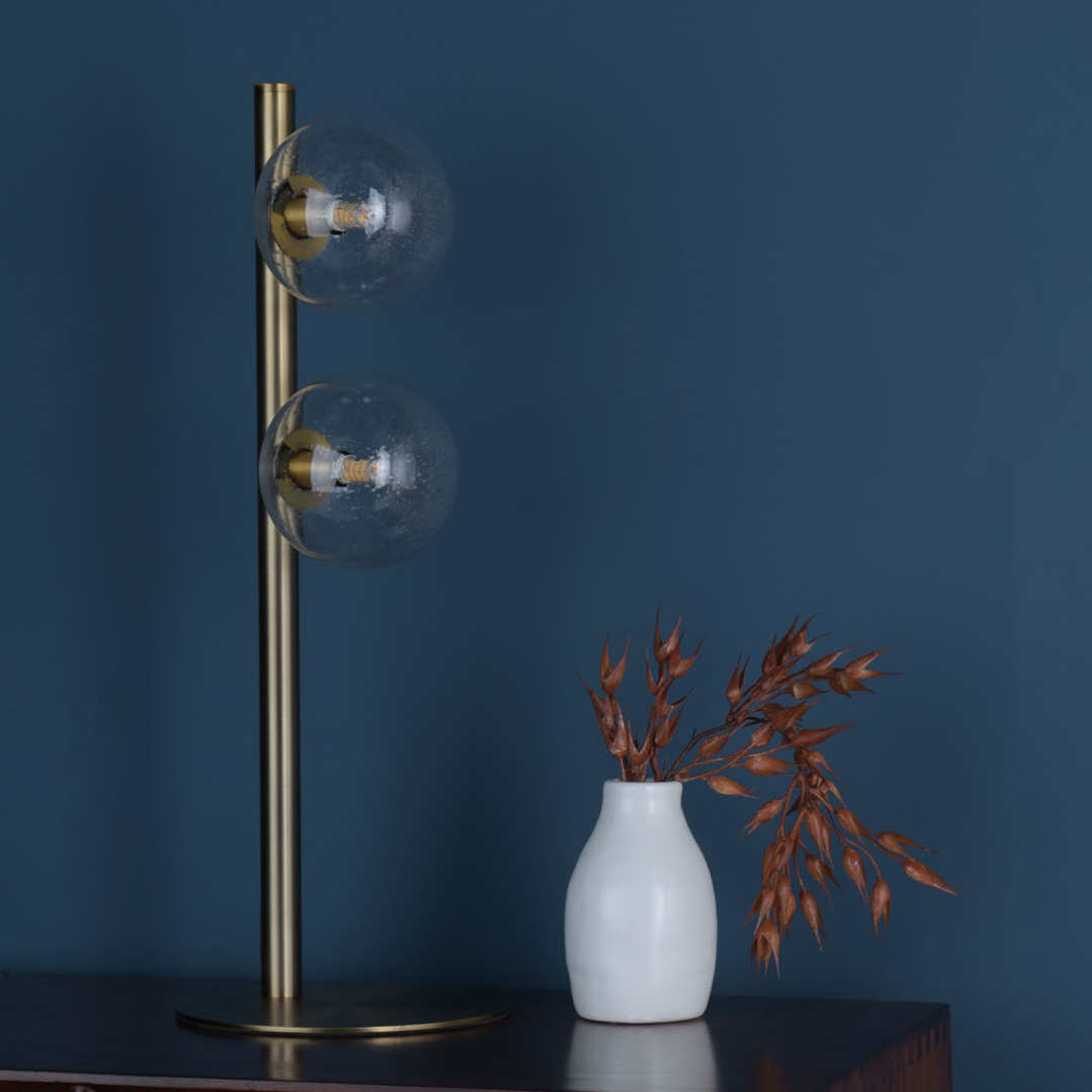 Ophelia 2-Light Warm Brass Table Lamp