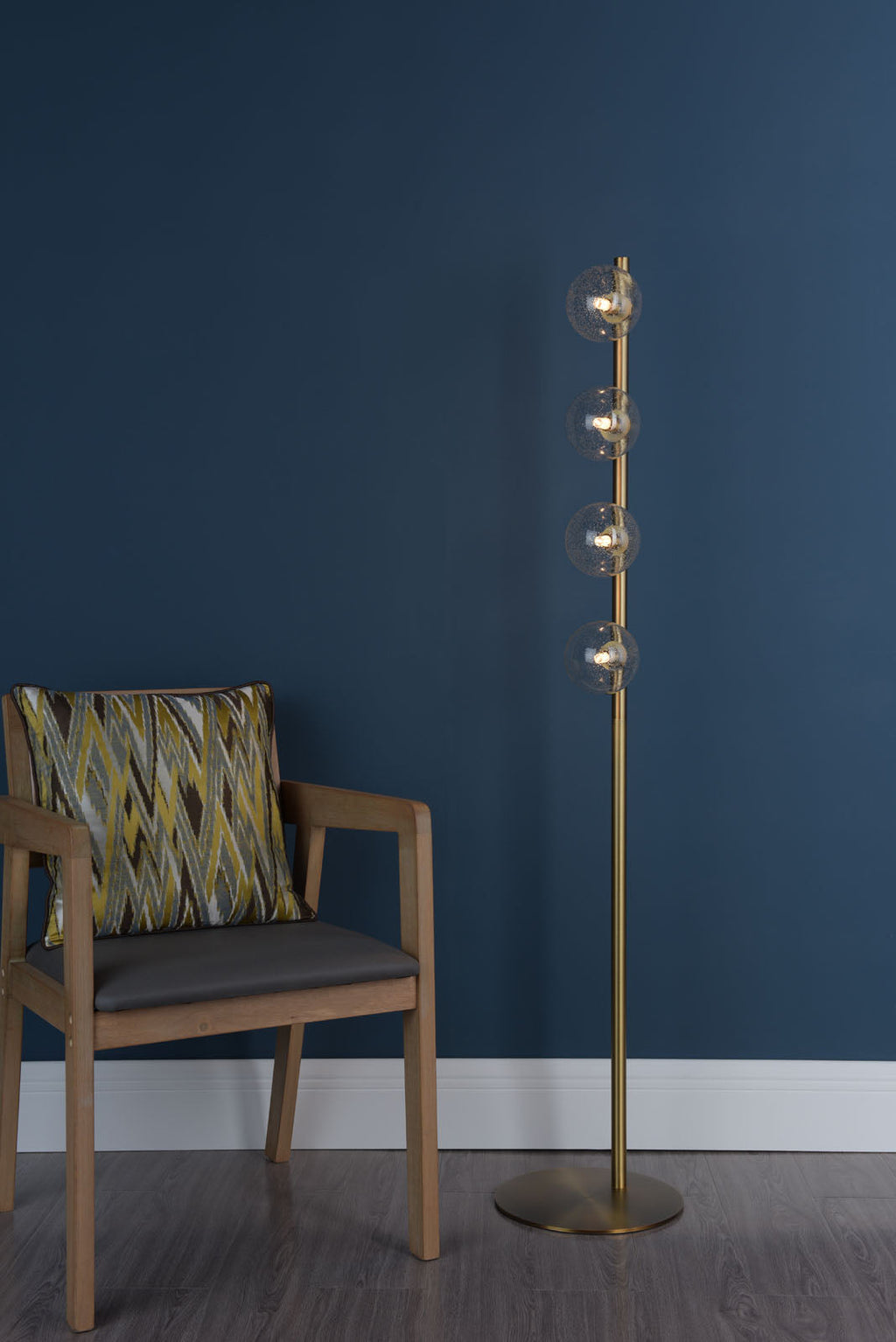 Ophelia 4-Light Warm Brass Floor Lamp