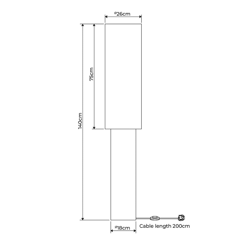 Buxton Grey Column Floor Lamp