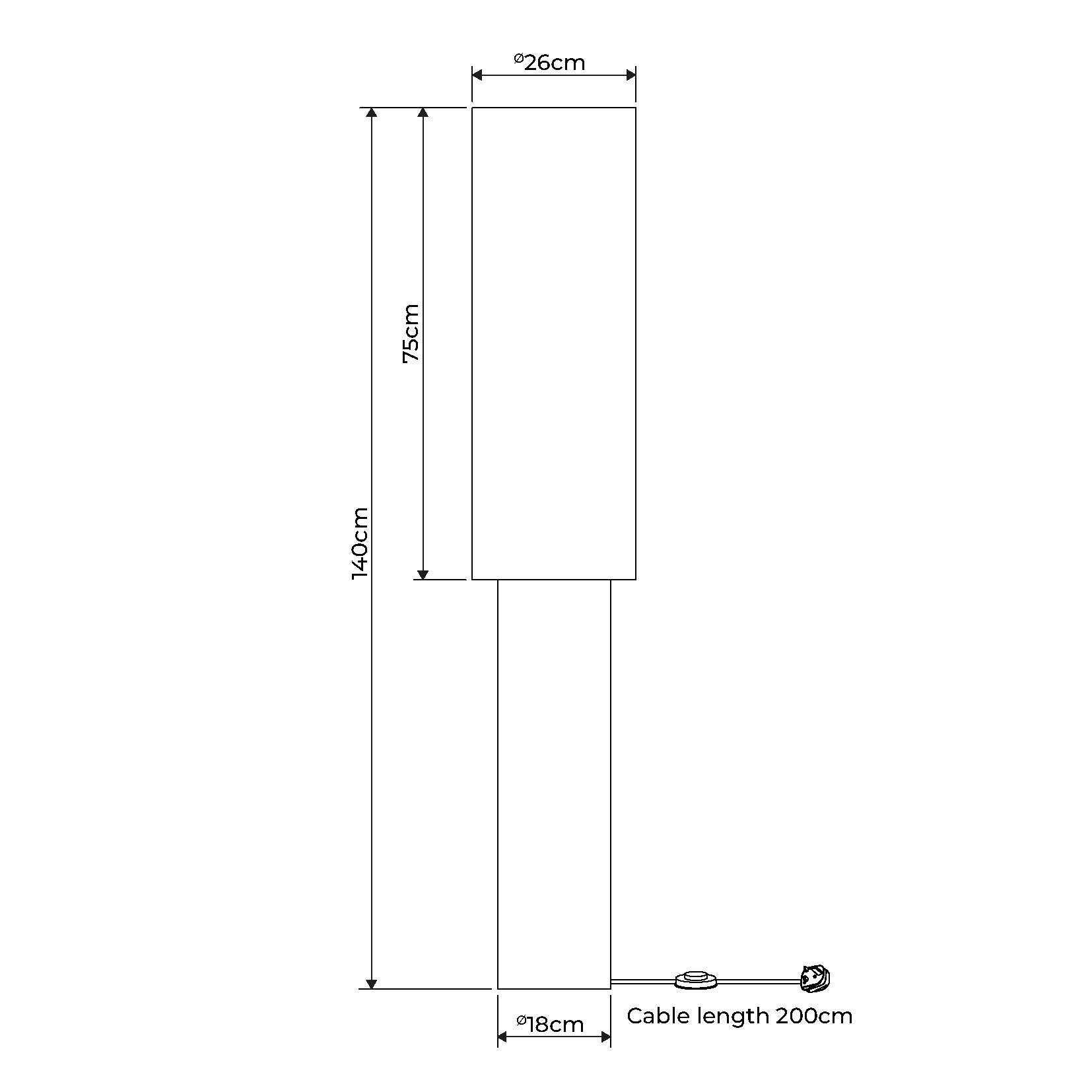 Buxton Grey Column Floor Lamp