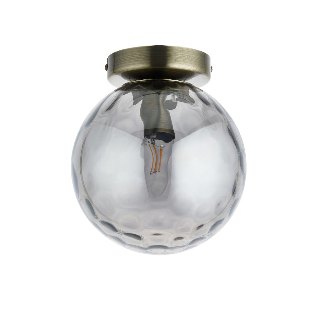 Tamara Antique Brass Flush Ceiling Light