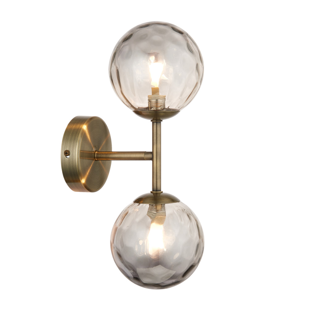 Tamara 2-Light Antique Brass Wall Light
