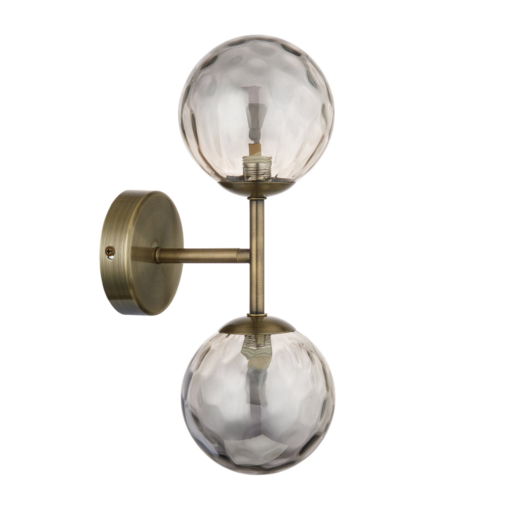 Tamara 2-Light Antique Brass Wall Light