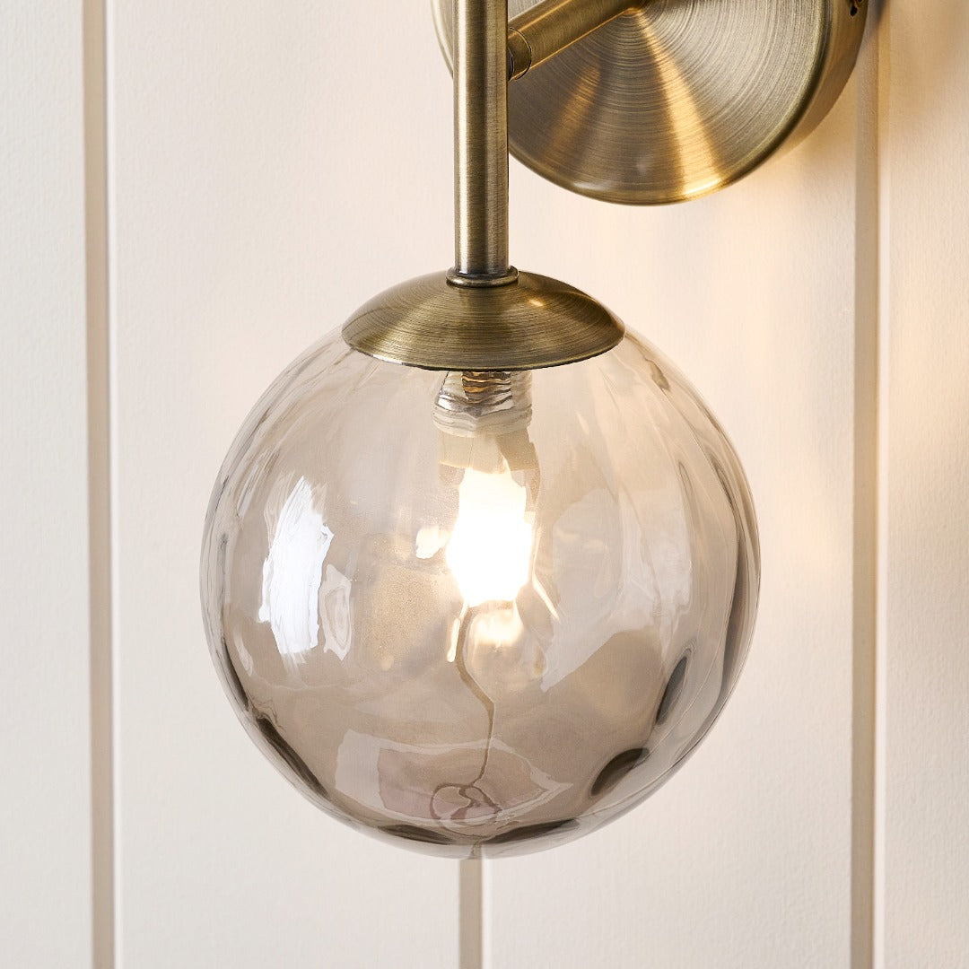 Tamara 2-Light Antique Brass Wall Light