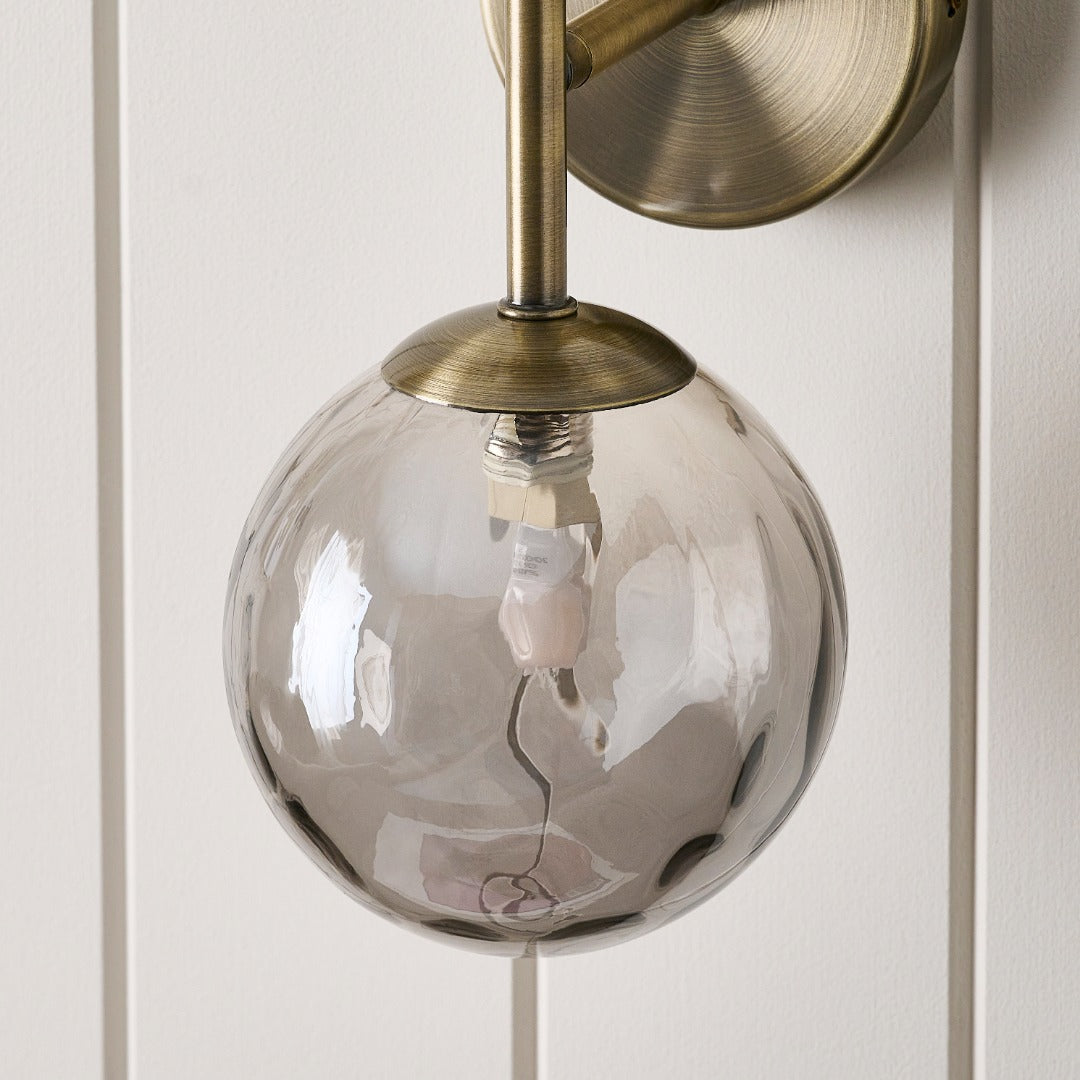 Tamara 2-Light Antique Brass Wall Light