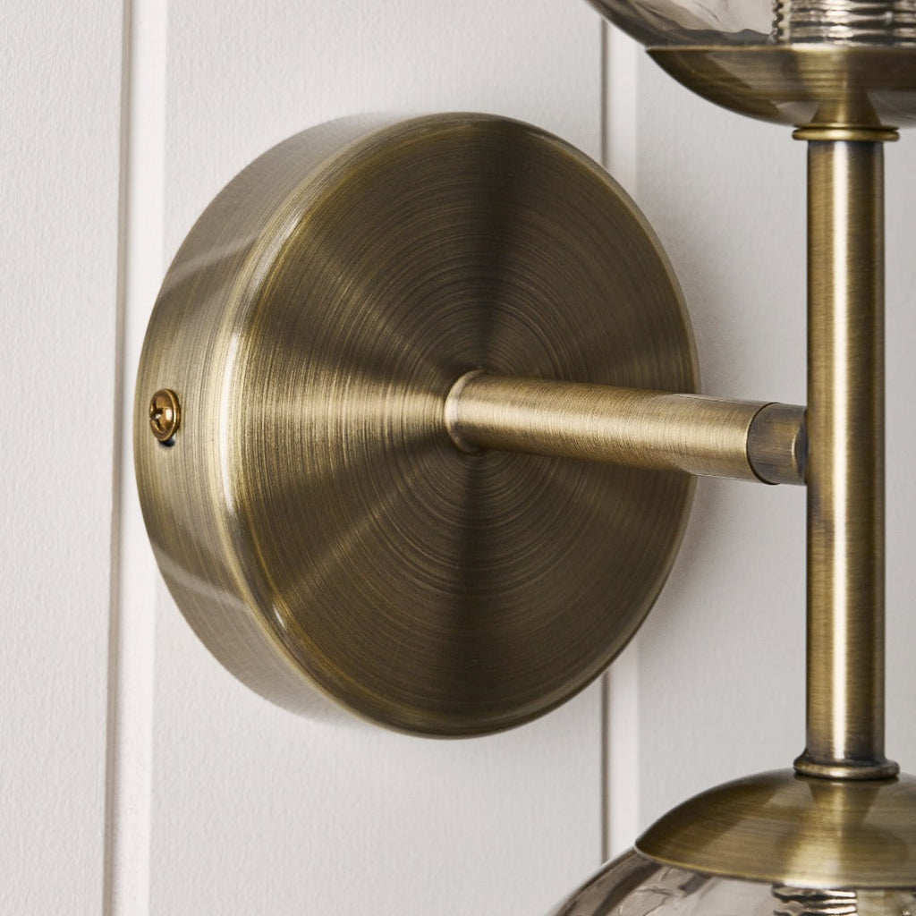 Tamara 2-Light Antique Brass Wall Light