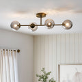 Tamara 4-Light Antique Brass Semi-Flush Ceiling Light