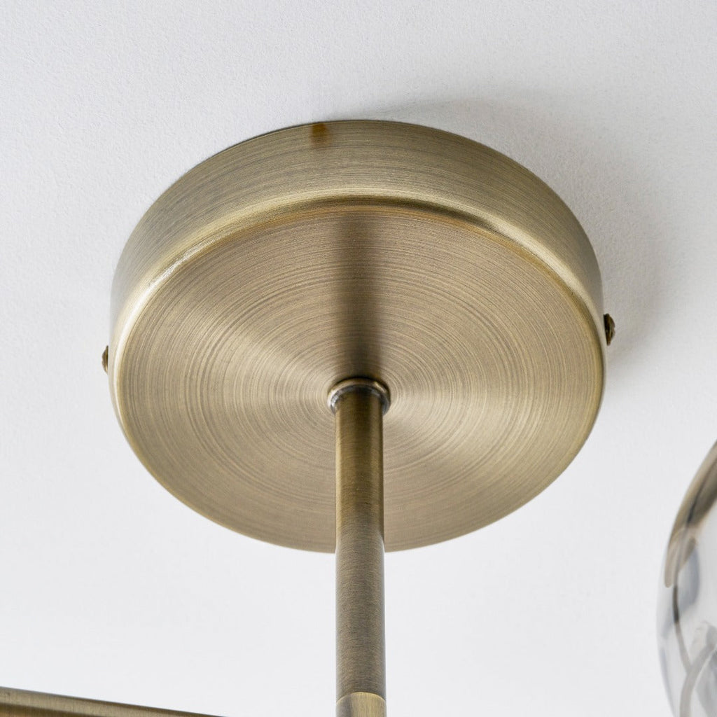 Tamara 4-Light Antique Brass Semi-Flush Ceiling Light