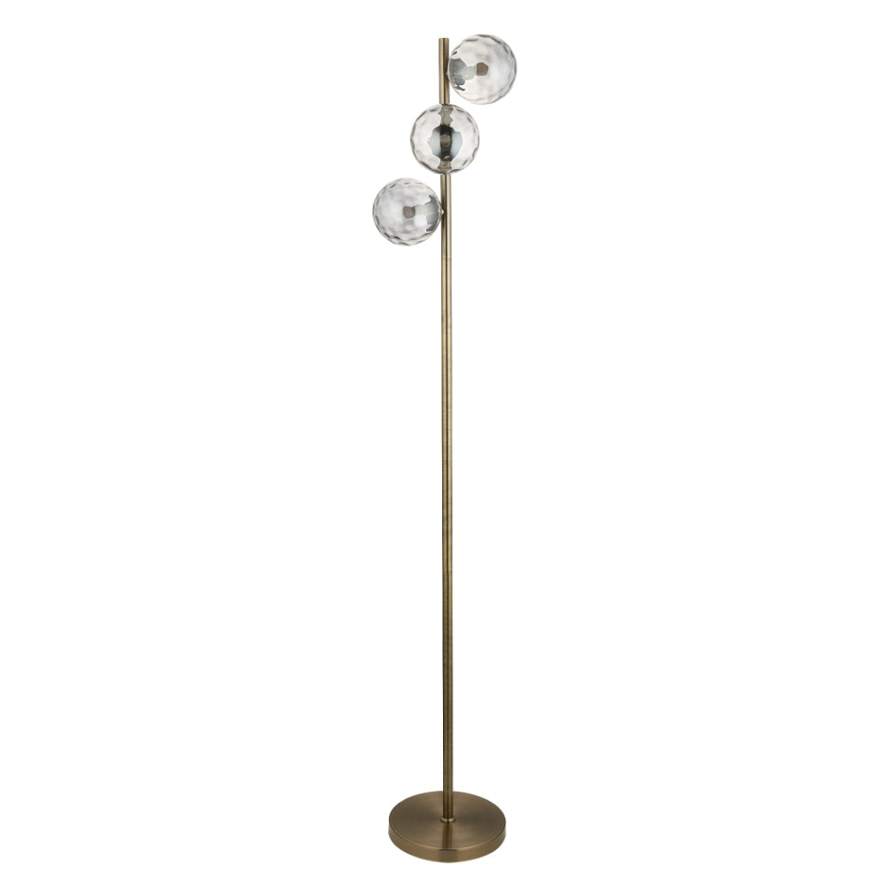 Tamara 3-Light Antique Brass Floor Lamp