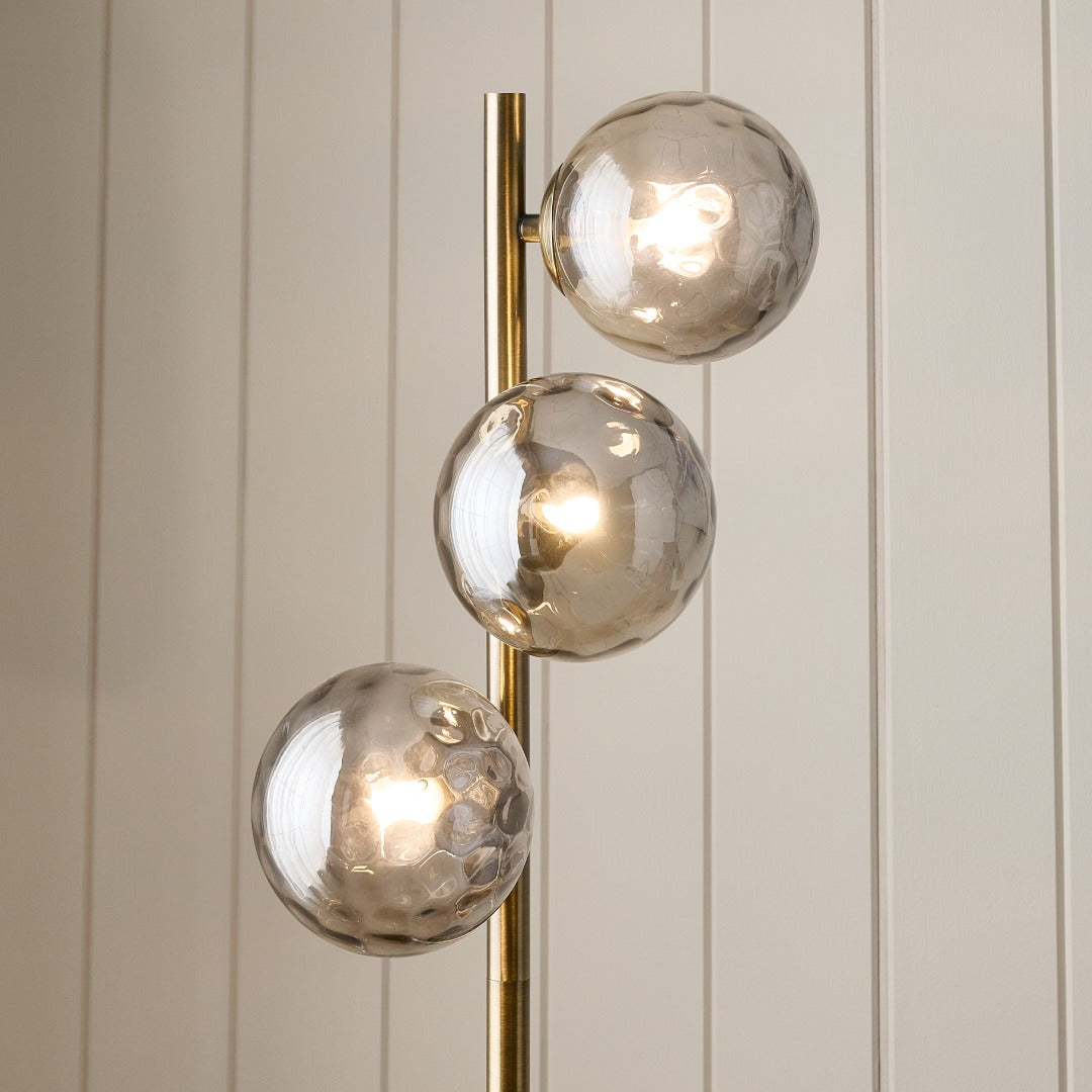Tamara 3-Light Antique Brass Floor Lamp