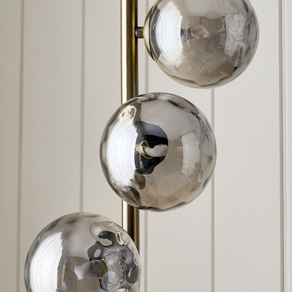 Tamara 3-Light Antique Brass Floor Lamp