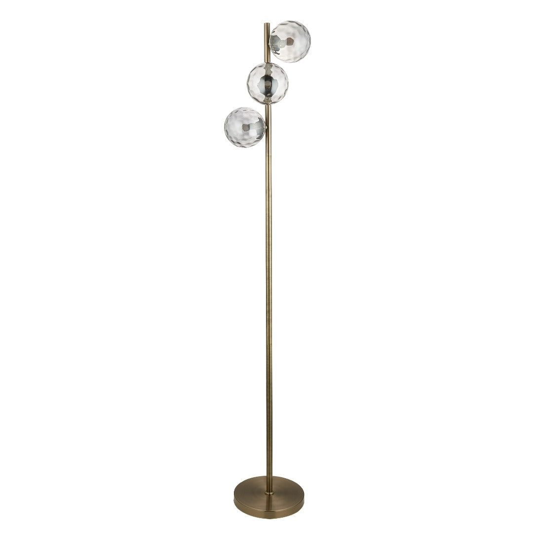Tamara 3-Light Antique Brass Floor Lamp
