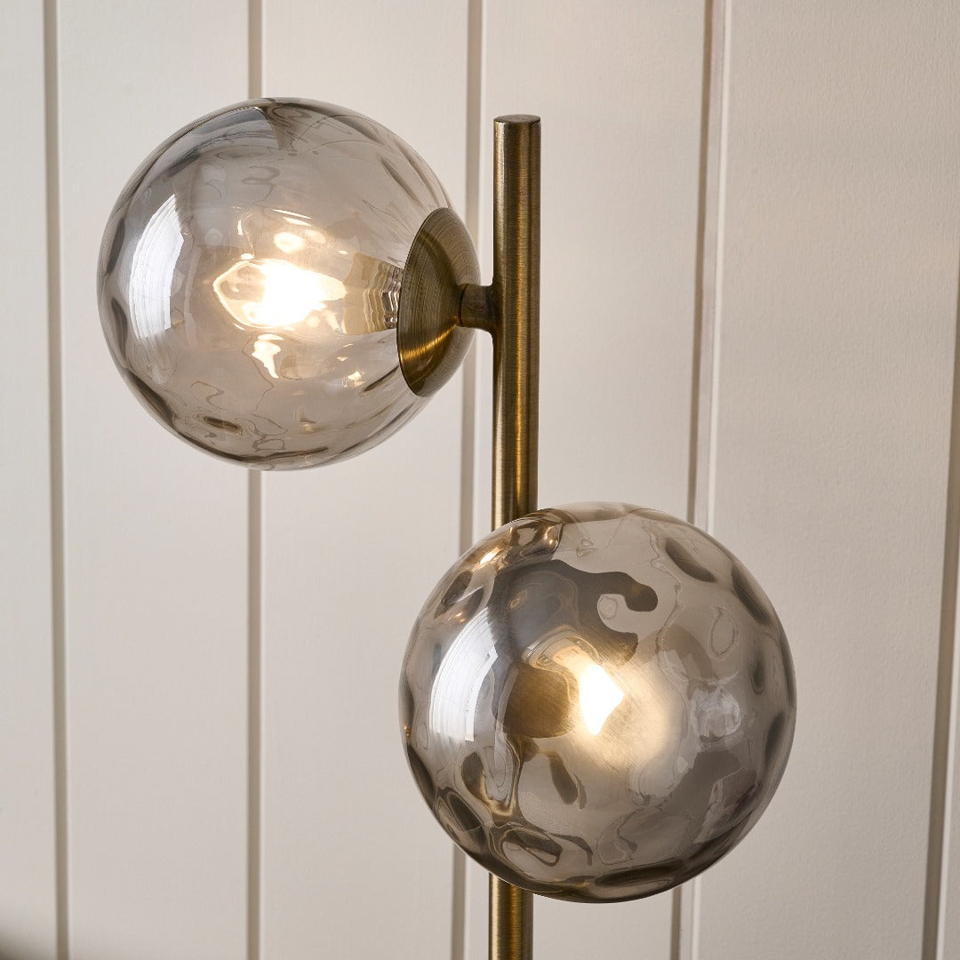 Tamara 2-Light Antique Brass Table Lamp