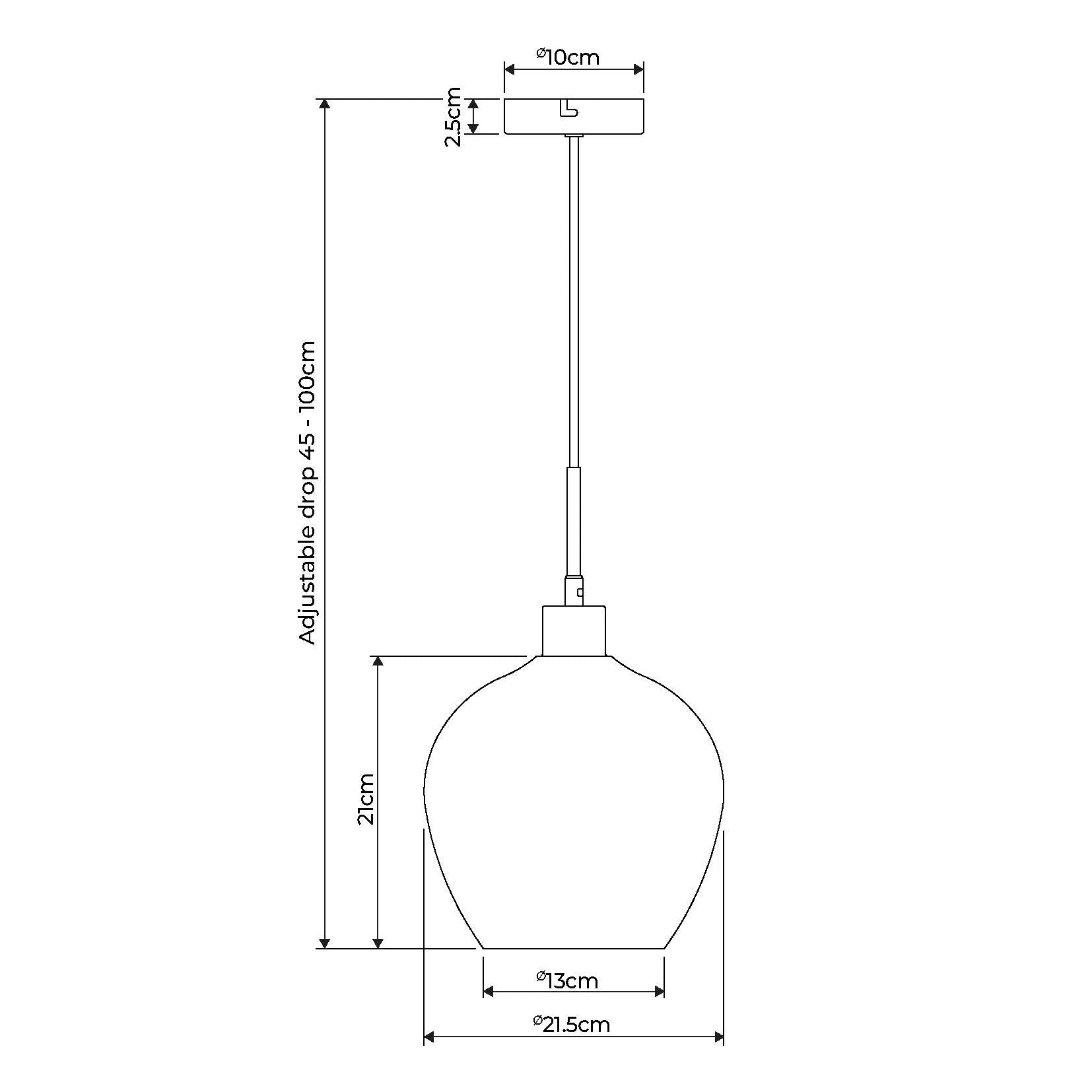 Zula 1-Light Champagne Pendant