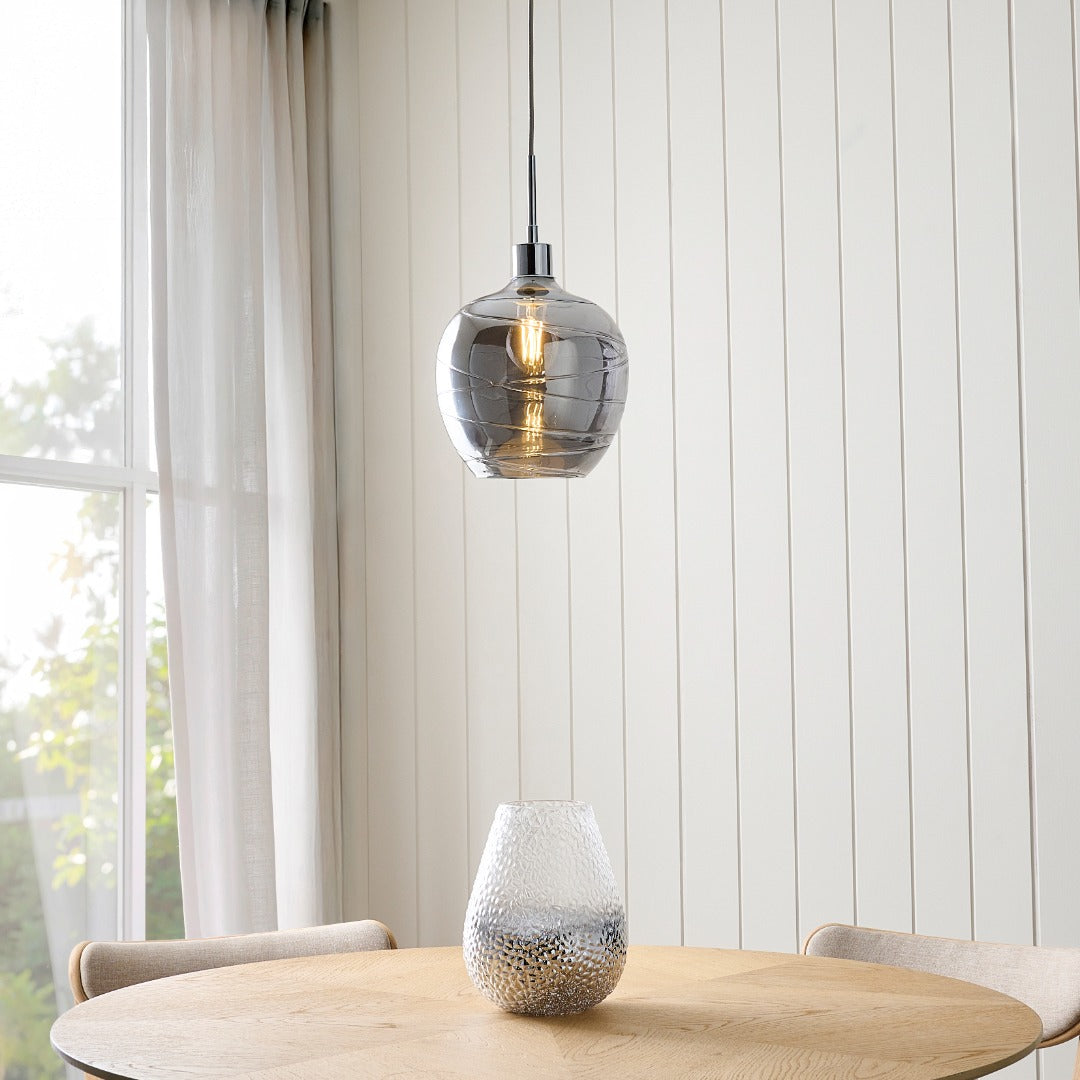 Zula 1-Light Smokey Grey Pendant