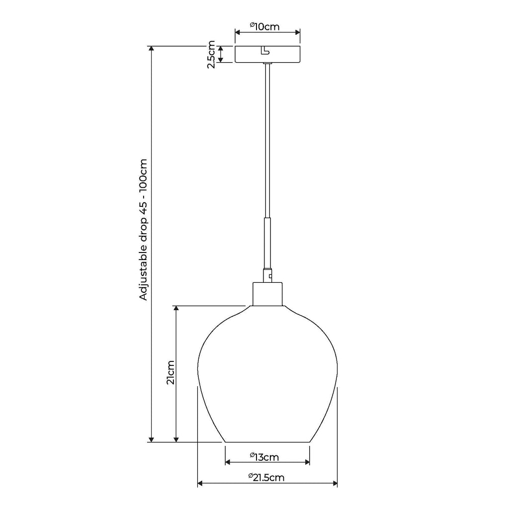 Zula 1-Light Smokey Grey Pendant
