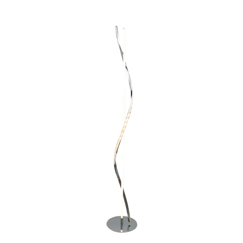 Hyde Chrome And Crystal LED Floor Lamp