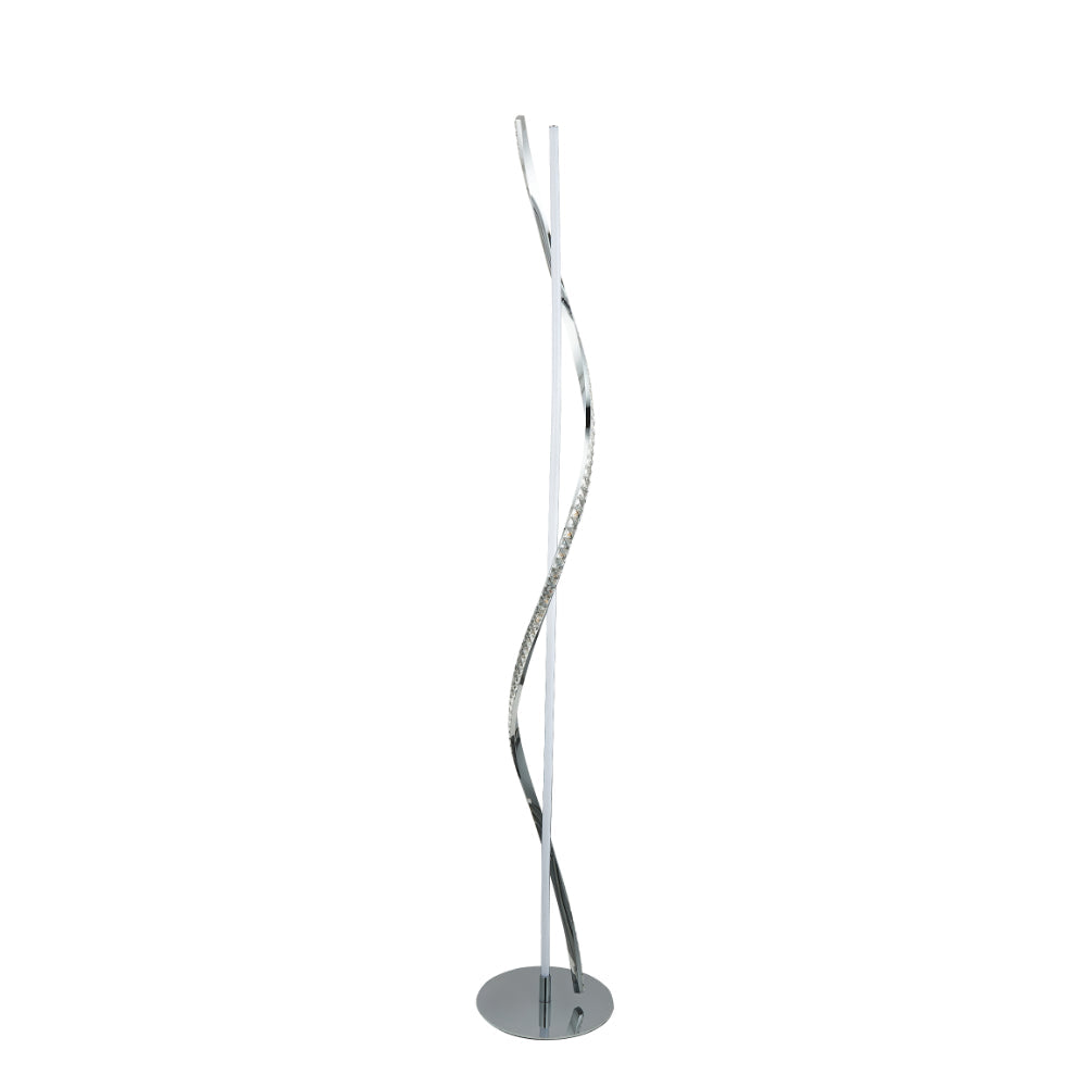 Hyde Chrome And Crystal LED Floor Lamp