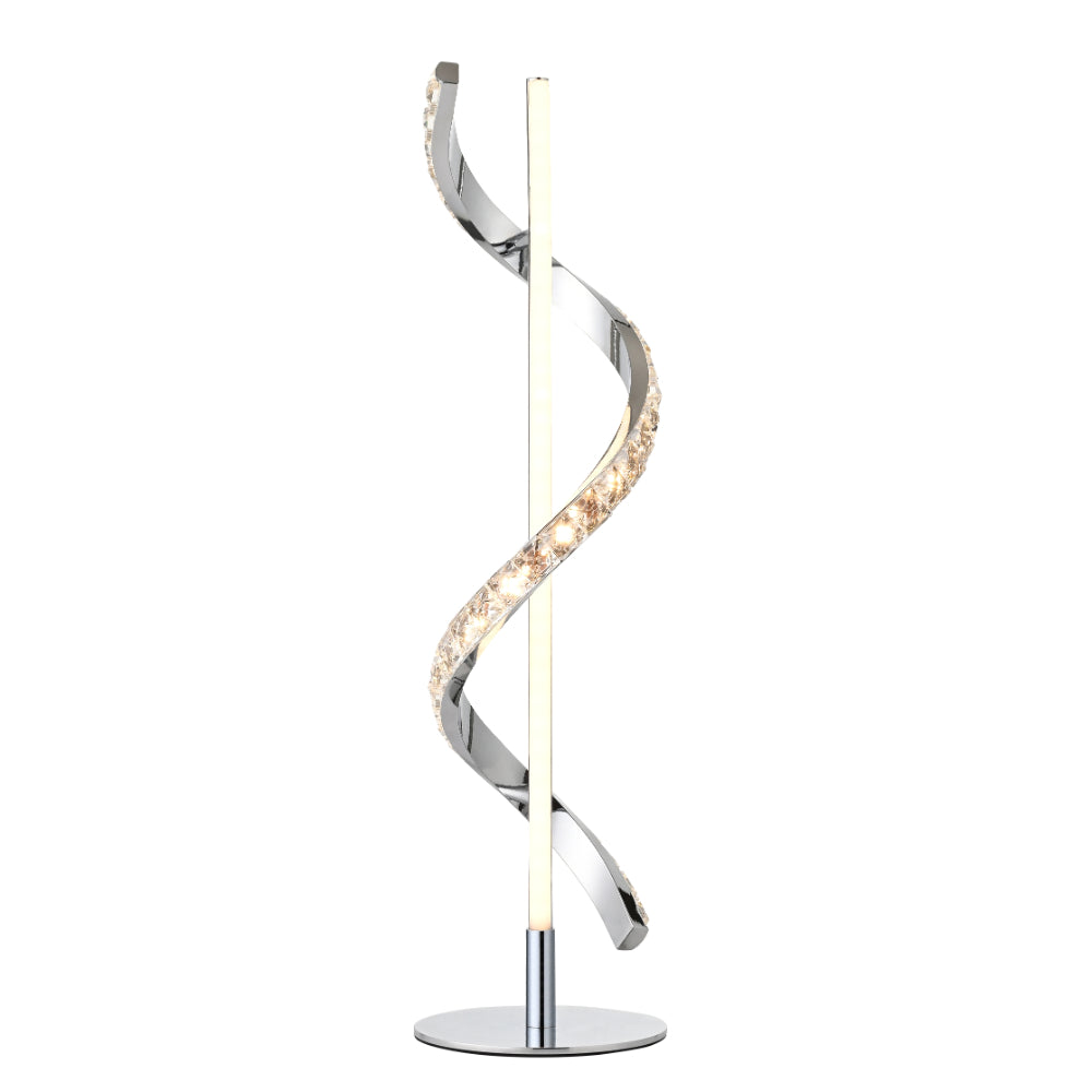 Hyde Chrome And Crystal LED Table Lamp
