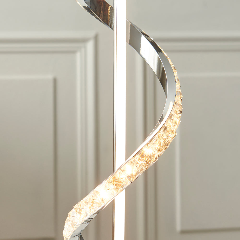 Hyde Chrome And Crystal LED Table Lamp