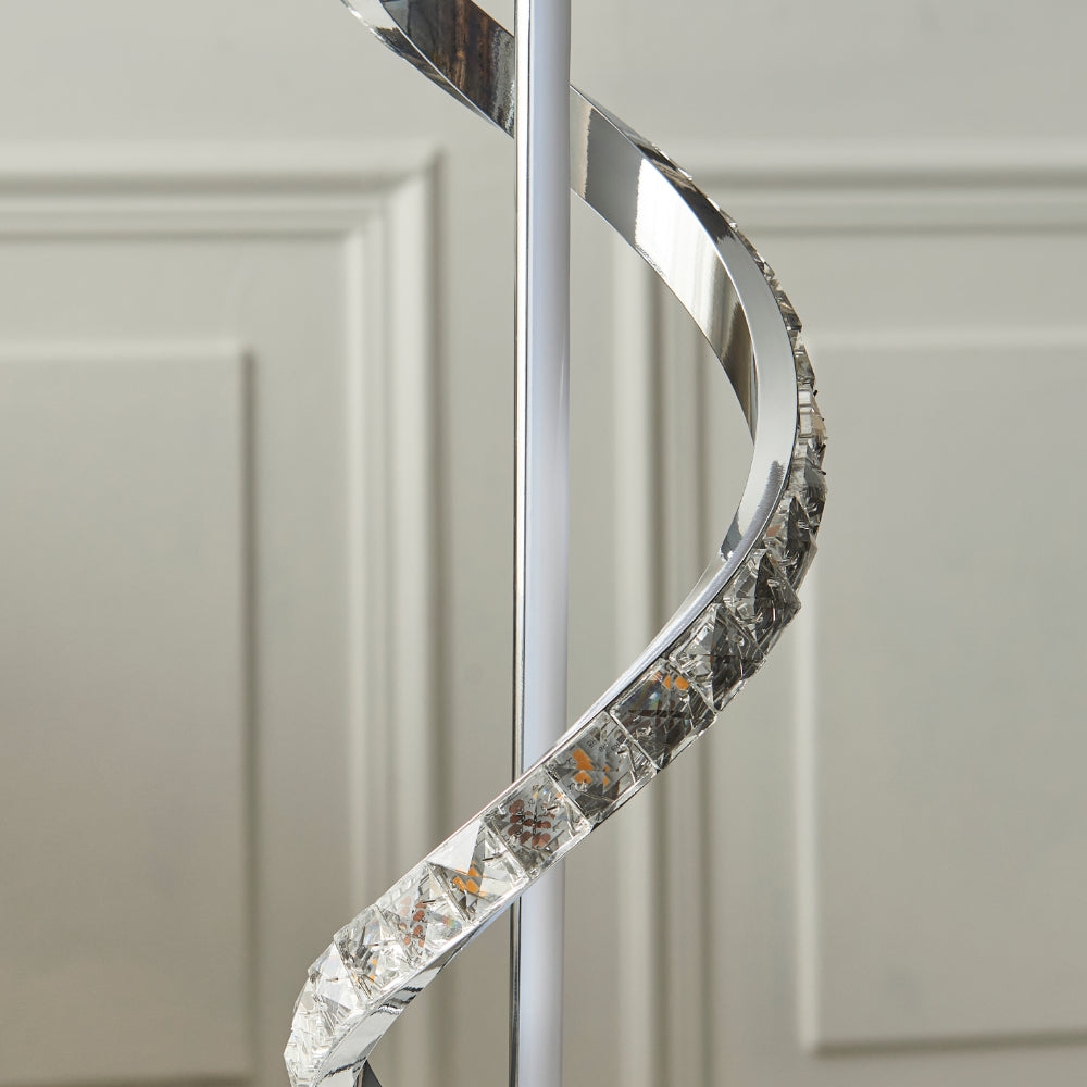 Hyde Chrome And Crystal LED Table Lamp