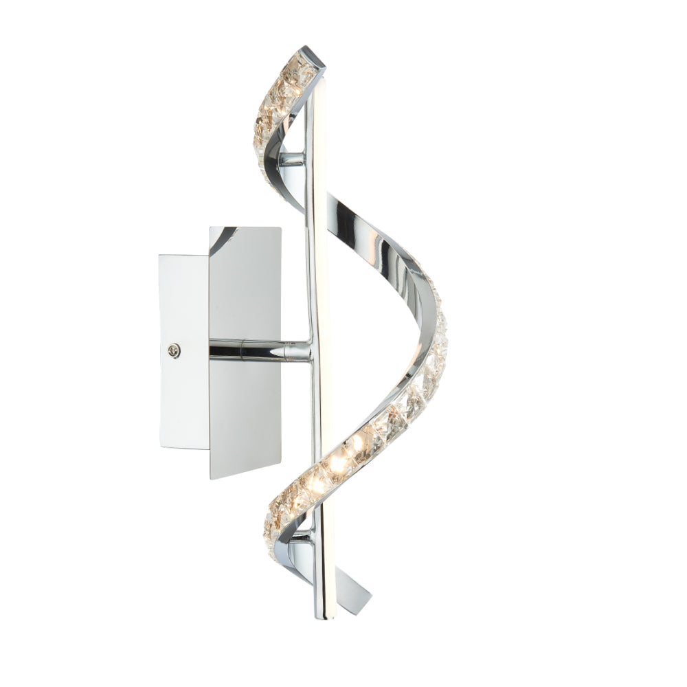 Hyde 1-Light Chrome And Crystal LED Wall Light