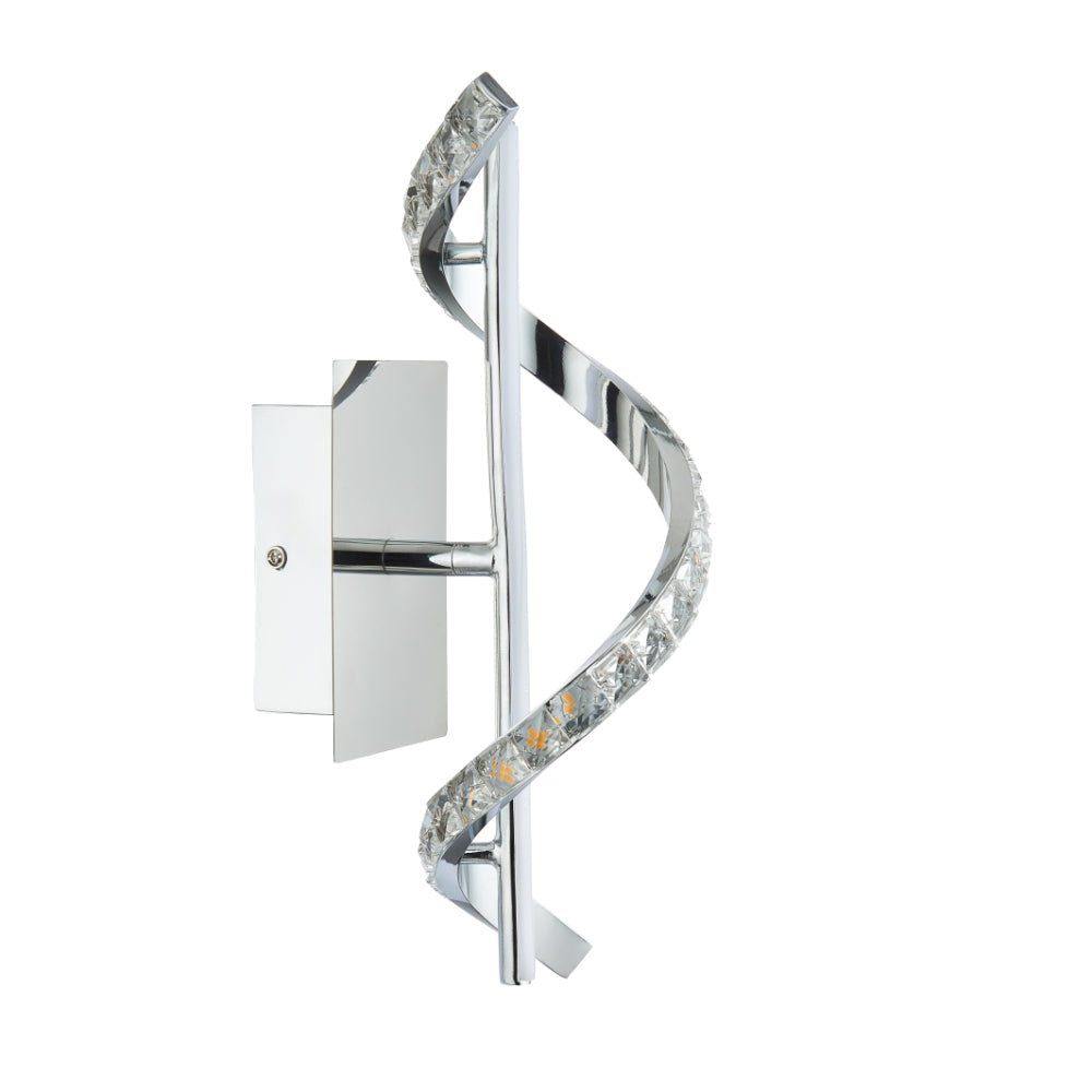 Hyde 1-Light Chrome And Crystal LED Wall Light
