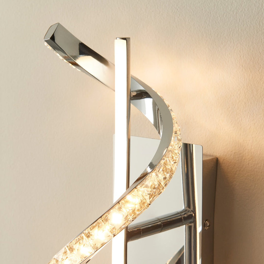 Hyde 1-Light Chrome And Crystal LED Wall Light