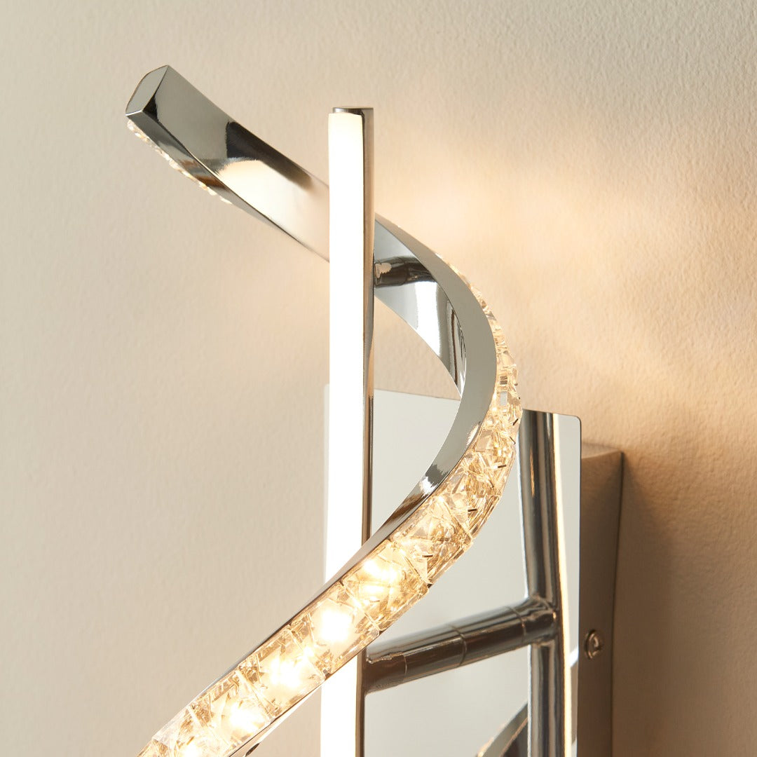 Hyde 1-Light Chrome And Crystal LED Wall Light
