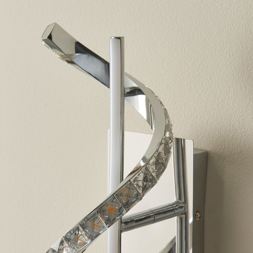 Hyde 1-Light Chrome And Crystal LED Wall Light