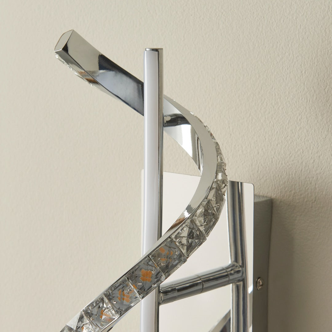 Hyde 1-Light Chrome And Crystal LED Wall Light