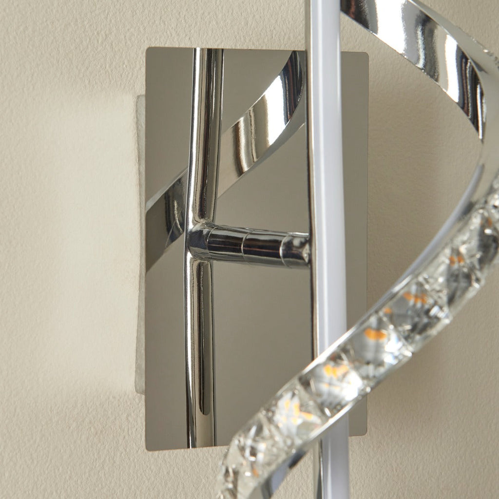 Hyde 1-Light Chrome And Crystal LED Wall Light