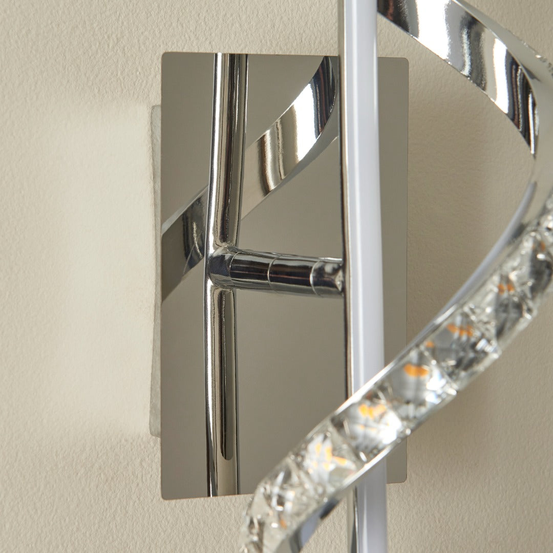 Hyde 1-Light Chrome And Crystal LED Wall Light