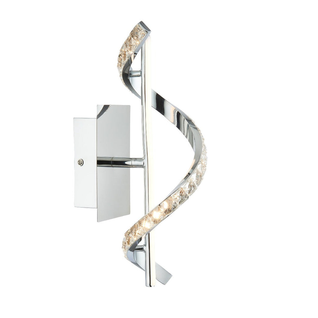 Hyde 1-Light Chrome And Crystal LED Wall Light