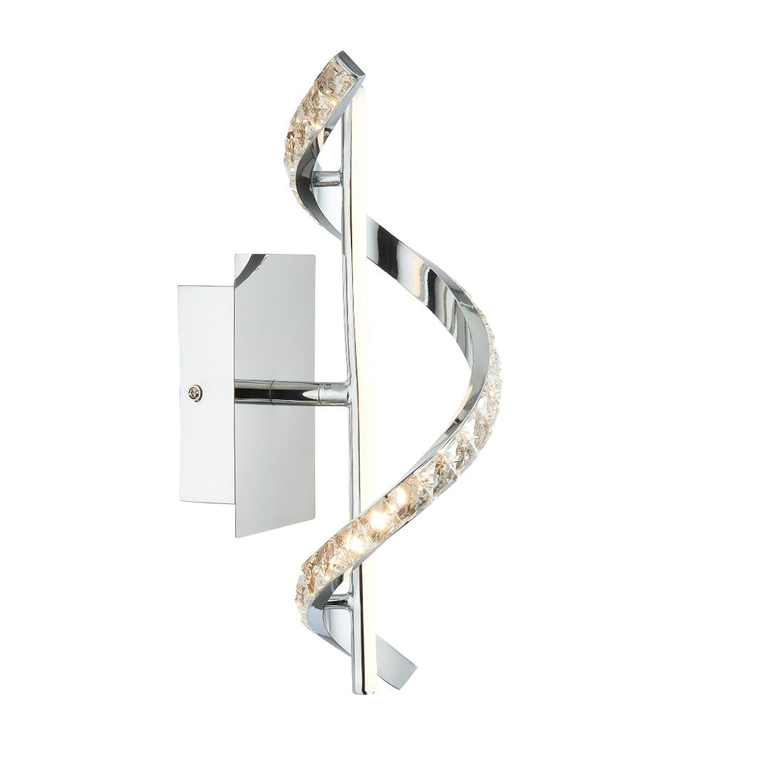 Hyde 1-Light Chrome And Crystal LED Wall Light