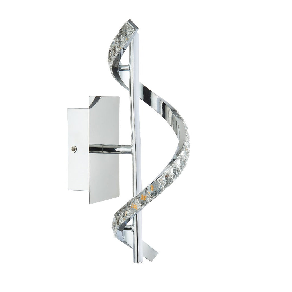 Hyde 1-Light Chrome And Crystal LED Wall Light