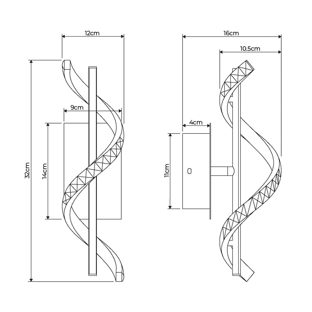 Hyde 1-Light Chrome And Crystal LED Wall Light