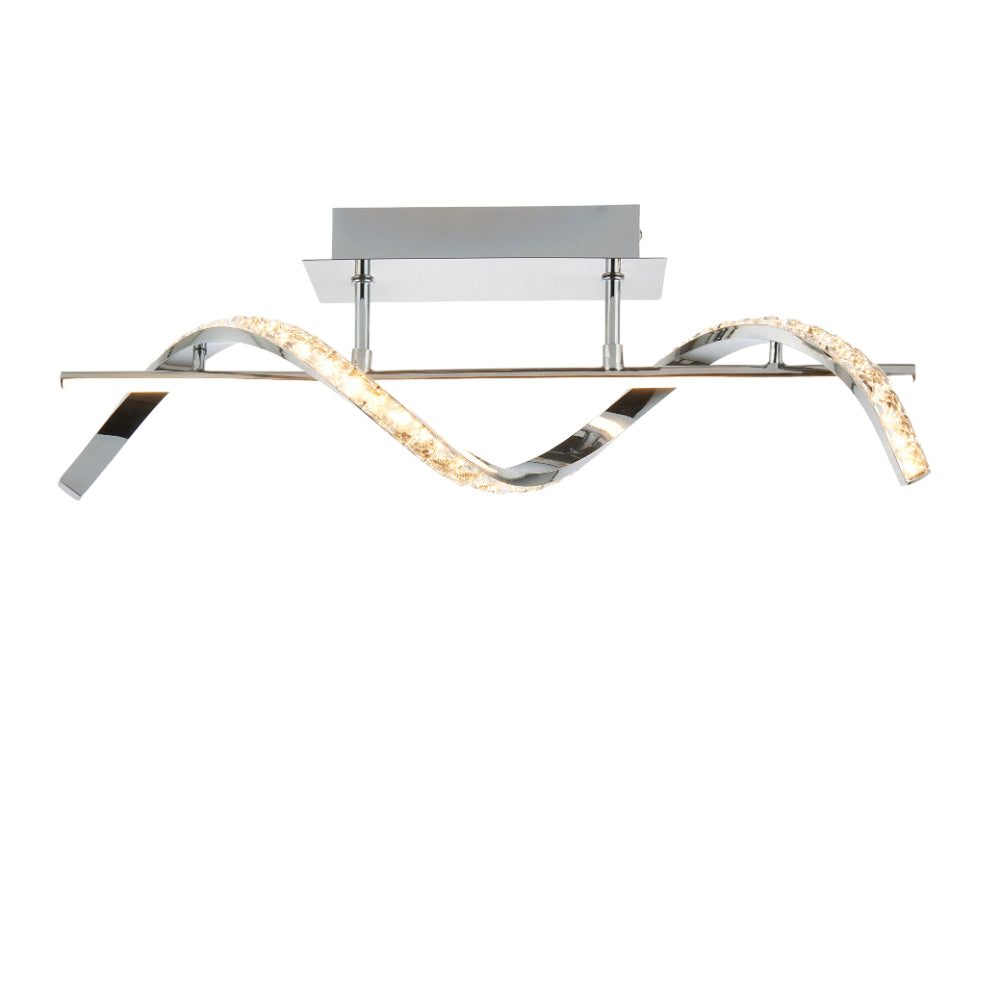 Hyde Chrome And Crystal Semi-Flush LED Ceiling Light