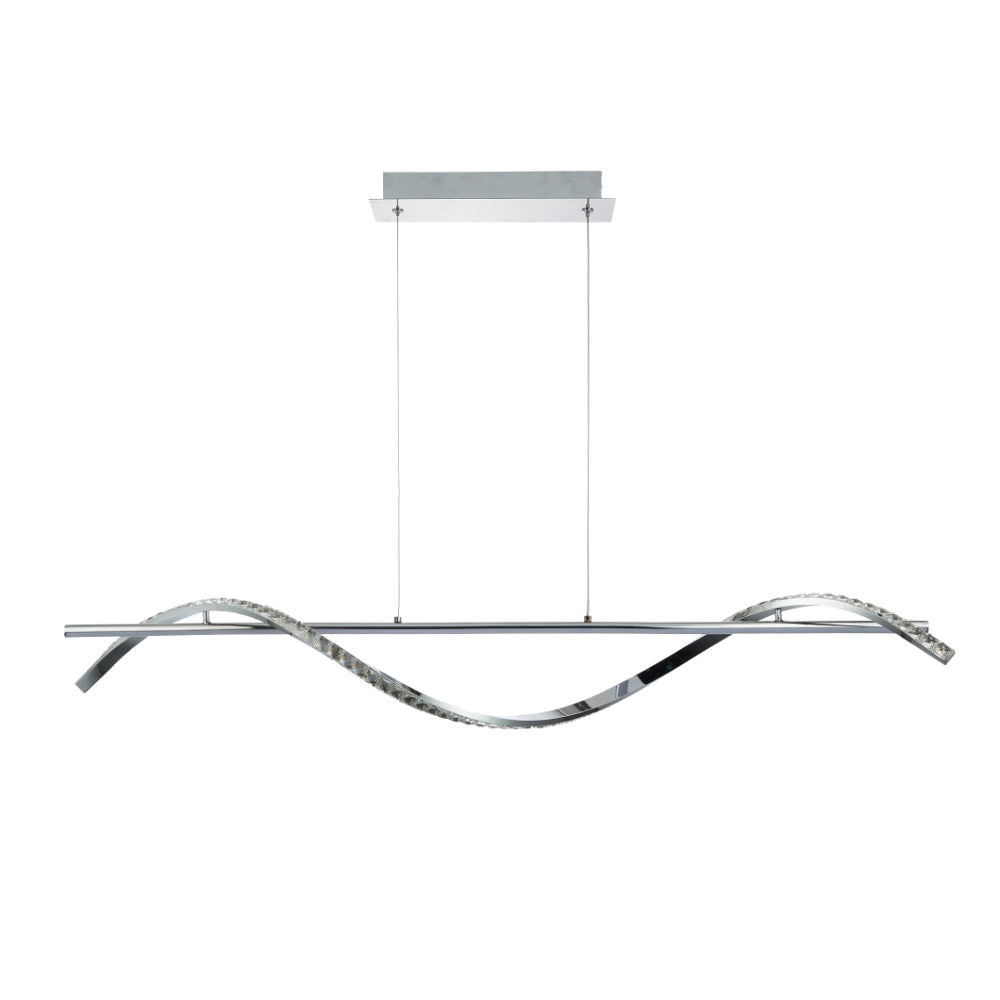 Hyde Chrome And Crystal LED Pendant